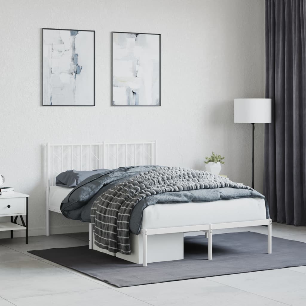 foto del prodotto giroletto con testiera metallo bianco 120x190 cmcod mxl 133796