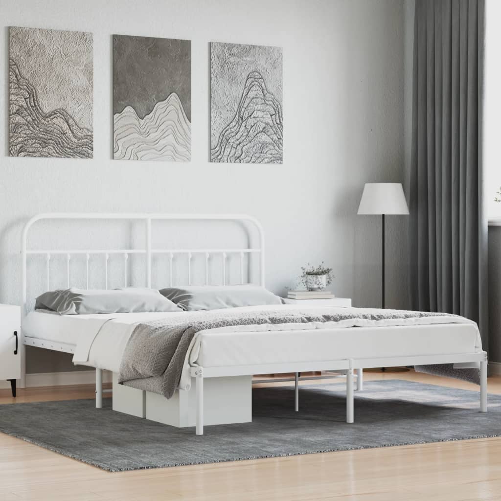 foto del prodotto giroletto con testiera metallo bianco 160x200 cmcod mxl 103896