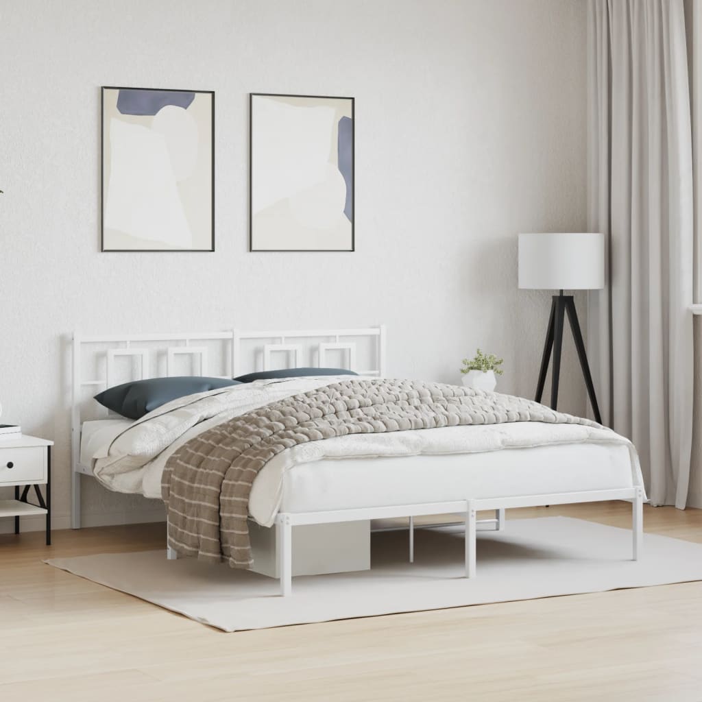 foto del prodotto giroletto con testiera metallo bianco 160x200 cmcod mxl 111881