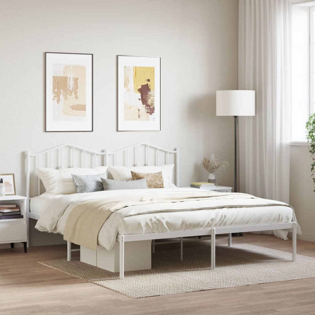 foto del prodotto giroletto con testiera metallo bianco 160x200 cmcod mxl 84290
