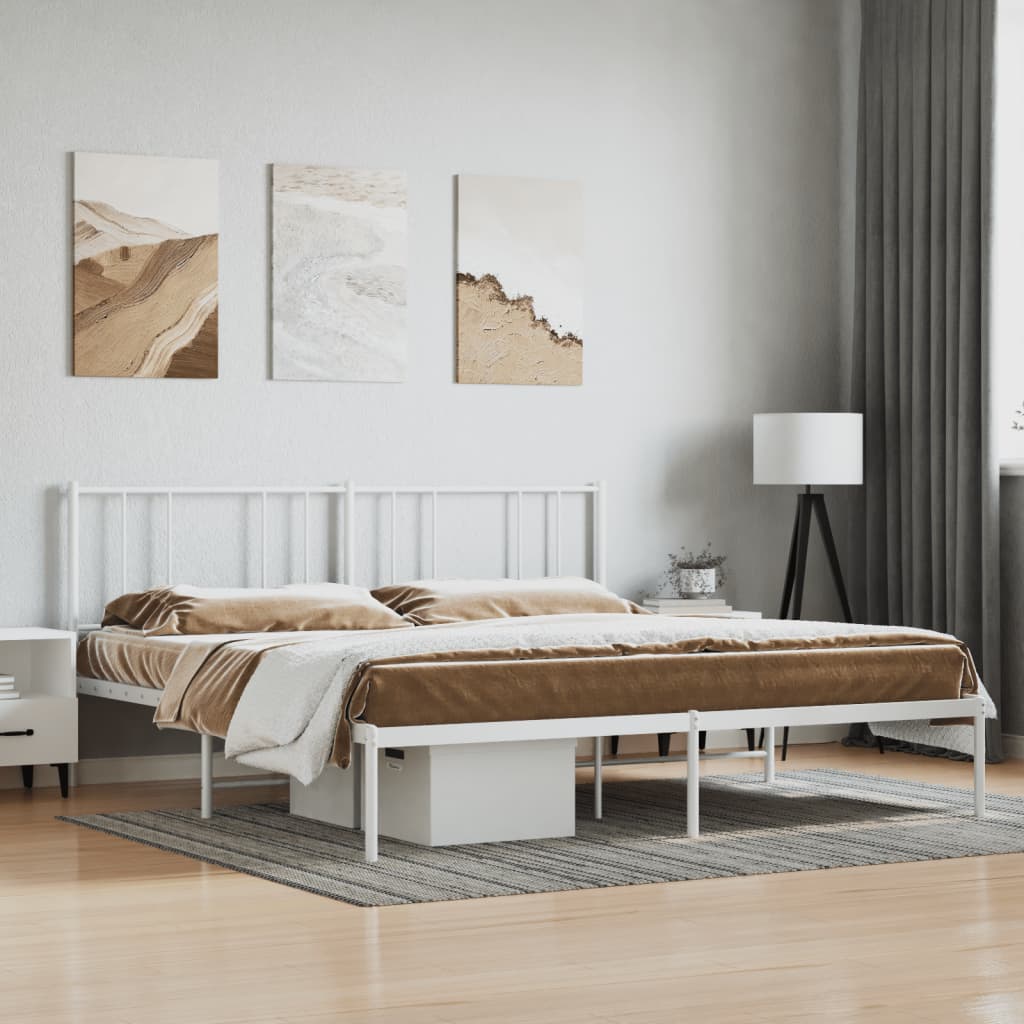 foto del prodotto giroletto con testiera metallo bianco 180x200 cmcod mxl 129341
