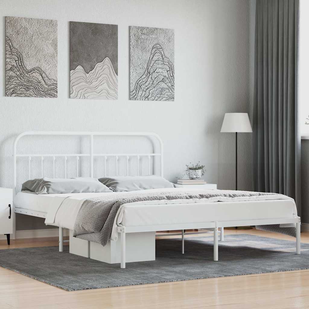 foto del prodotto giroletto con testiera metallo bianco 180x200 cmcod mxl 79928