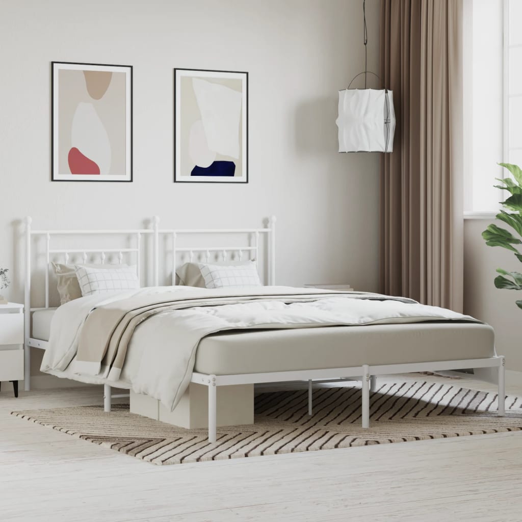 foto del prodotto giroletto con testiera metallo bianco 180x200 cmcod mxl 81883