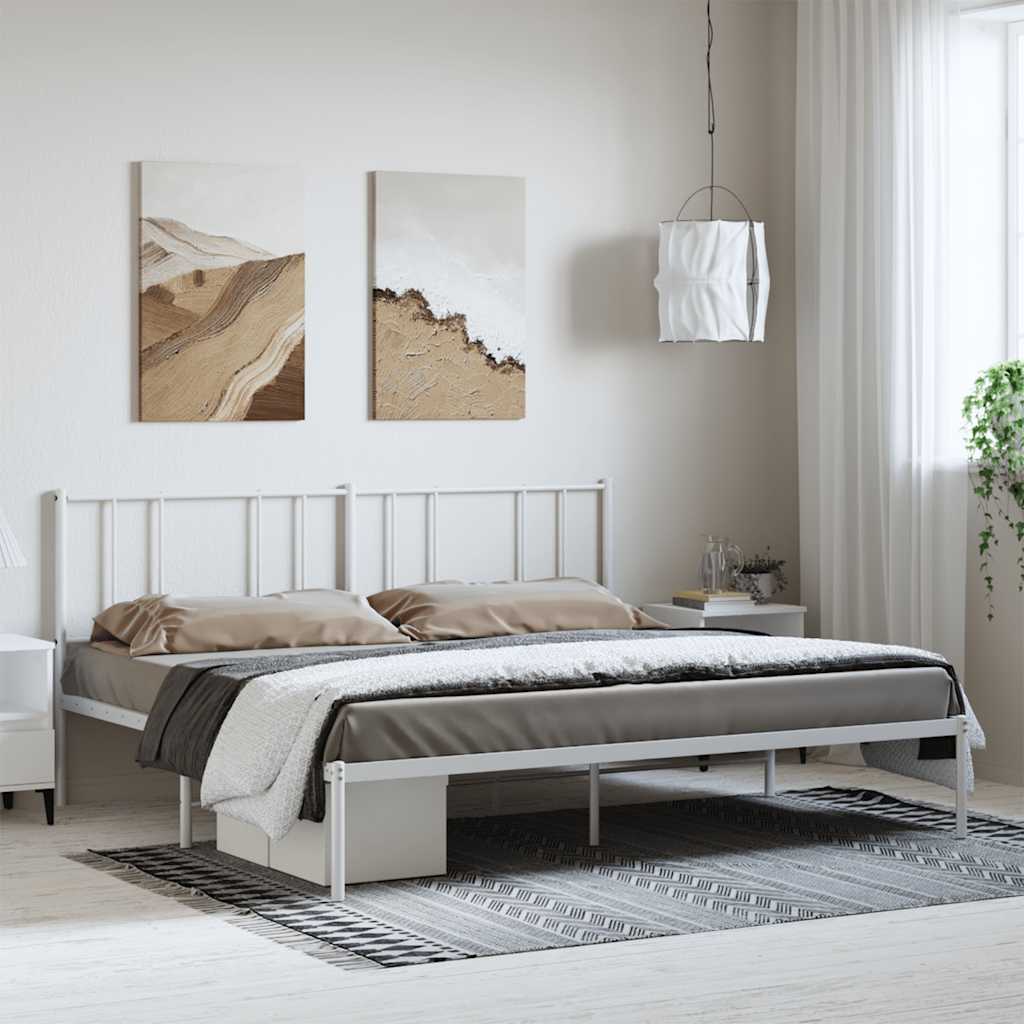 foto del prodotto giroletto con testiera metallo bianco 193x203 cmcod mxl 81509
