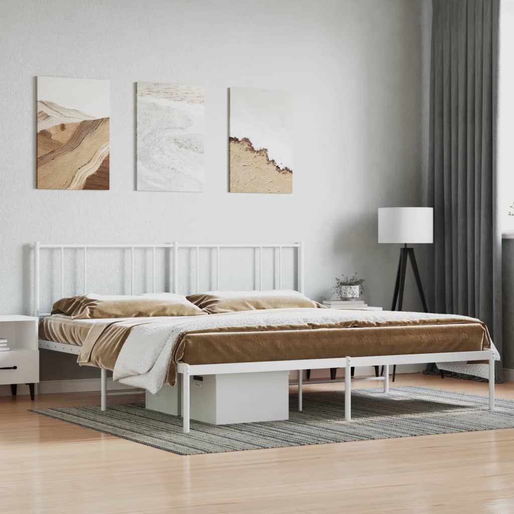 foto del prodotto giroletto con testiera metallo bianco 200x200 cmcod mxl 104353