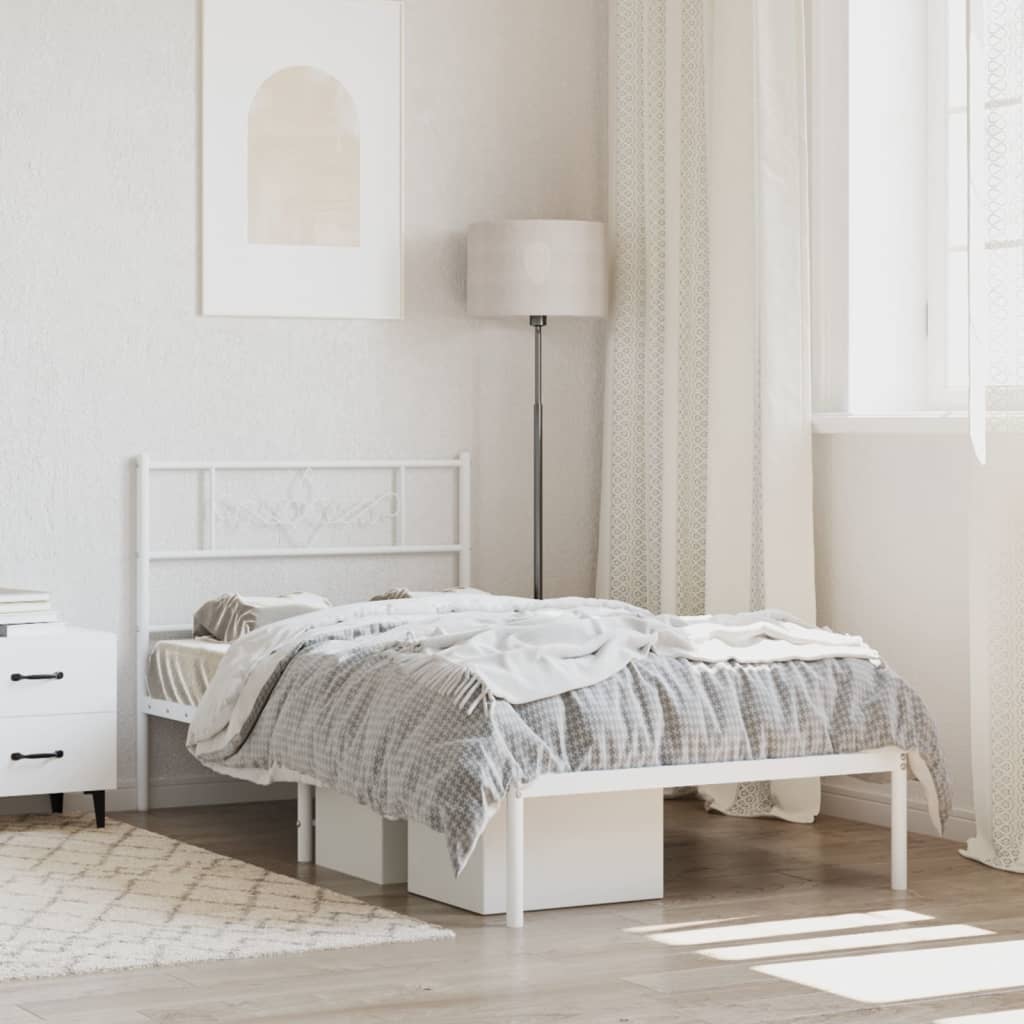 foto del prodotto giroletto con testiera metallo bianco 90x190 cmcod mxl 125243