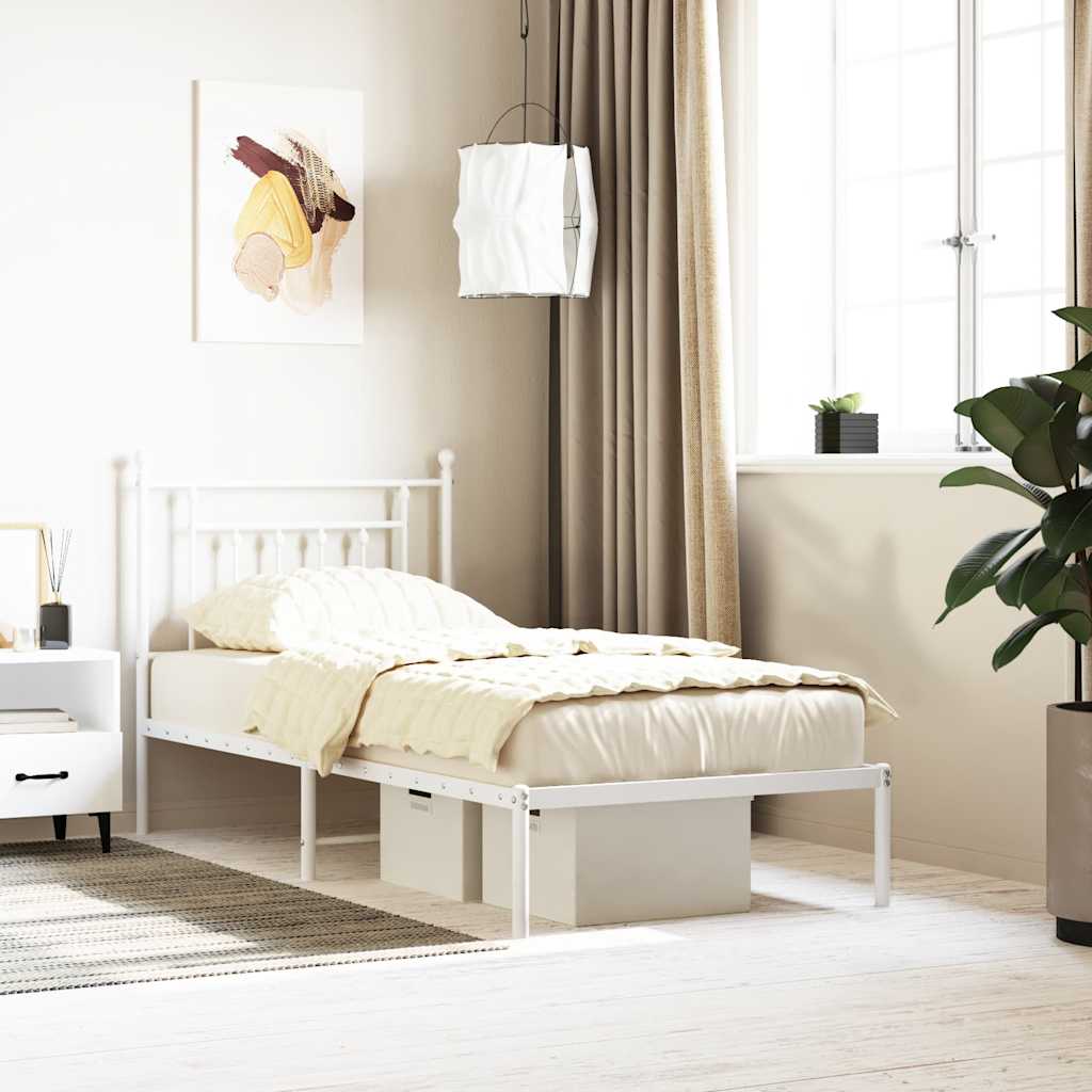foto del prodotto giroletto con testiera metallo bianco 90x200 cmcod mxl 105767
