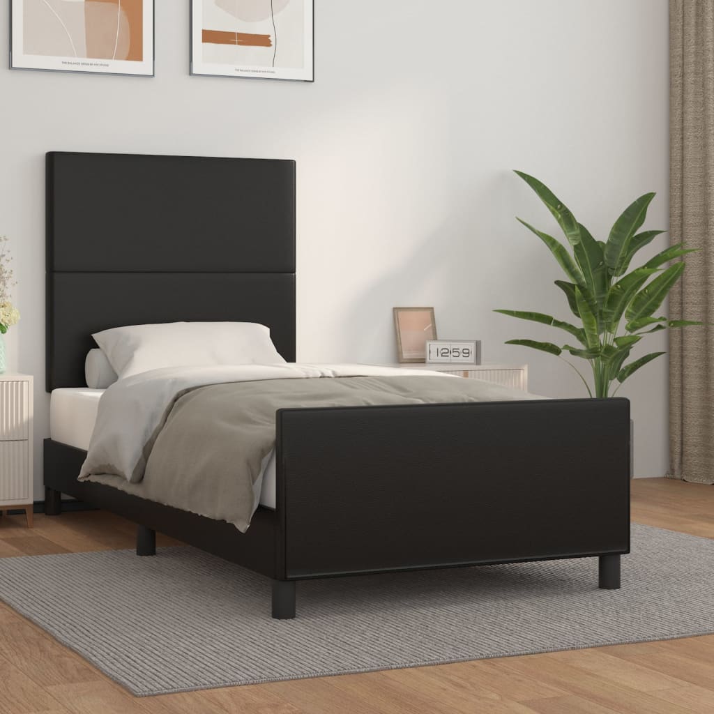 foto del prodotto giroletto con testiera nero 100x200 cm in similpelle cod mxl 71303