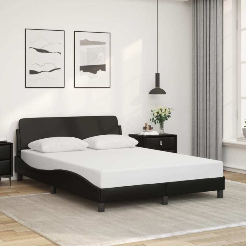 foto del prodotto giroletto con testiera nero 140x200 cm in similpelle vidaxl