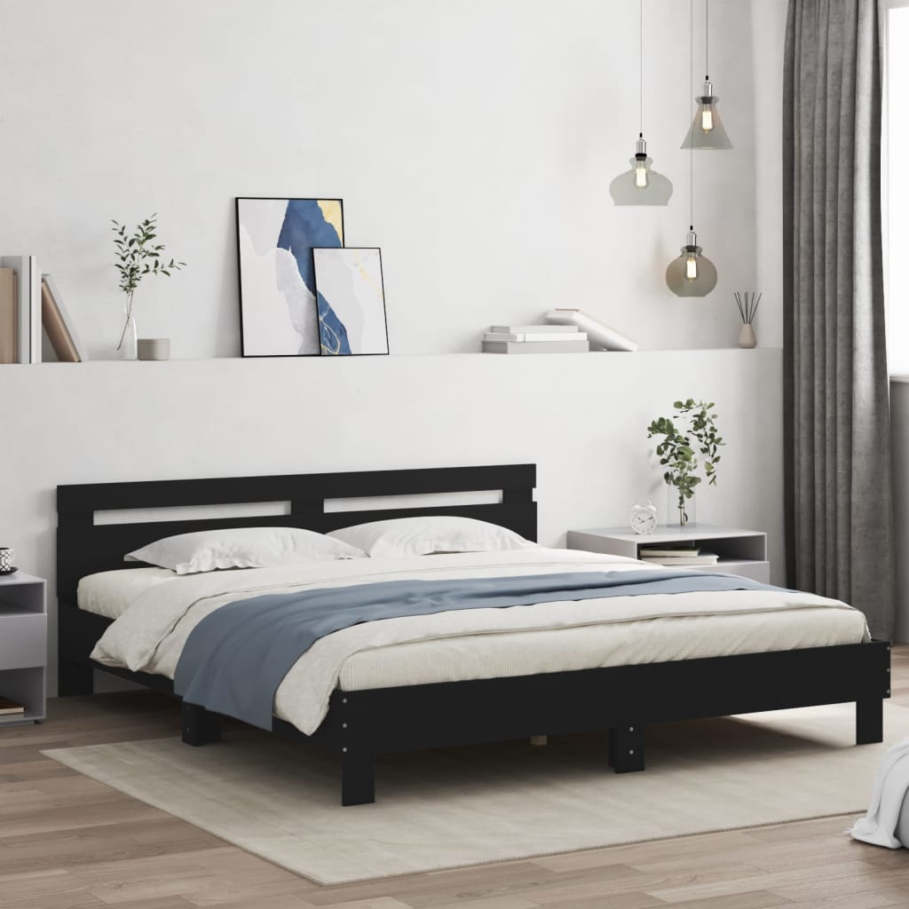 foto del prodotto giroletto con testiera nero 180x200 cm in legno multistratocod mxl 110032