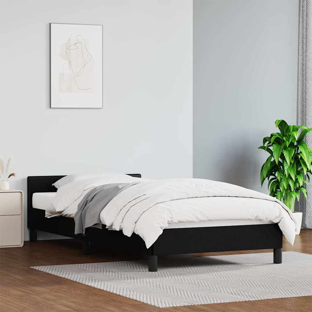 foto del prodotto giroletto con testiera nero 90x190 cm in similpelle cod mxl 58707