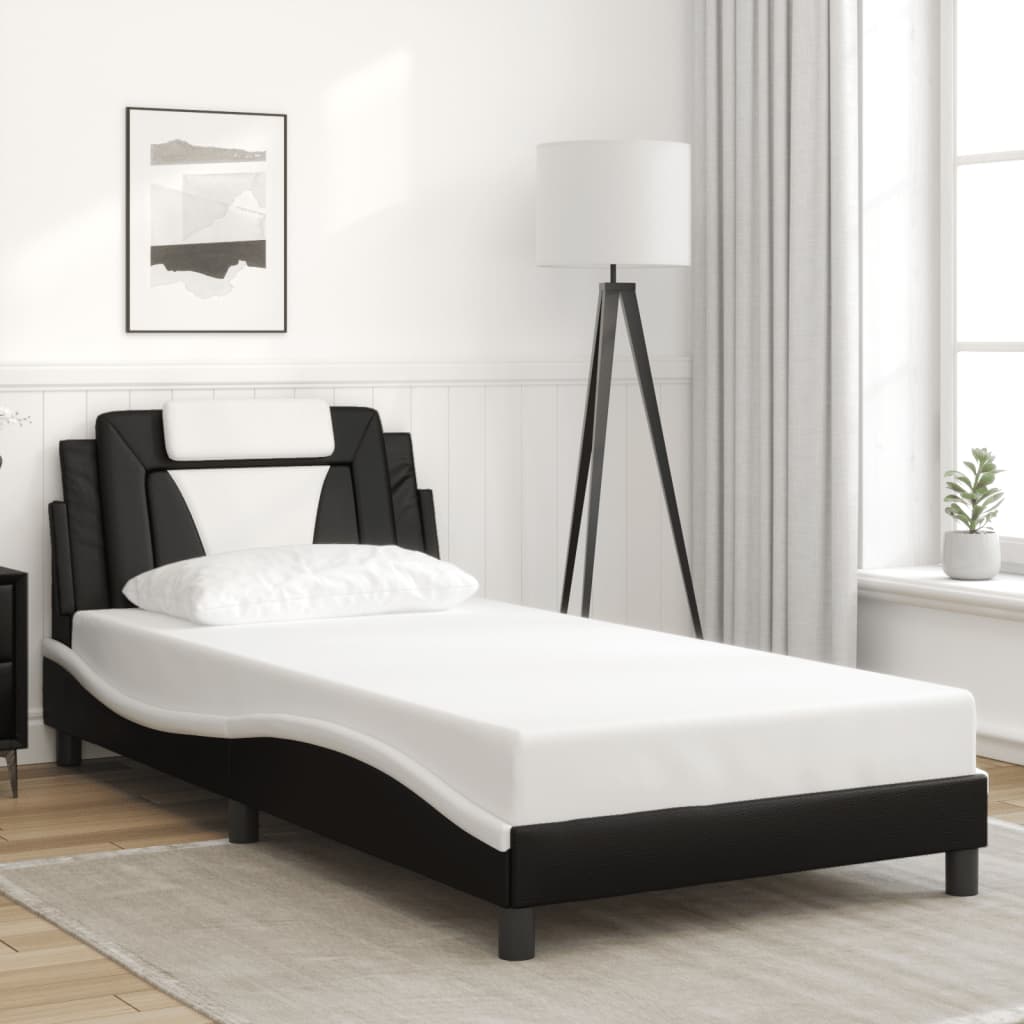 foto del prodotto giroletto con testiera nero e bianco 100x200 cm in similpellecod mxl 91117