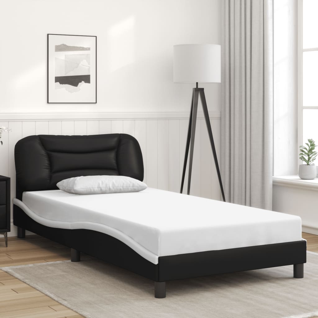 foto del prodotto giroletto con testiera nero e bianco 100x200 cm in similpellecod mxl 93090