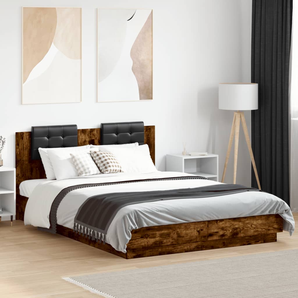 foto del prodotto giroletto con testiera rovere fumo 150x200 cm legno multistratocod mxl 115126
