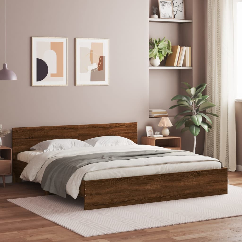 foto del prodotto giroletto con testiera rovere marrone 180x200 cmcod mxl 109484