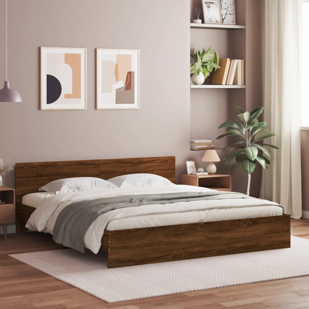 foto del prodotto giroletto con testiera rovere marrone 200x200 cmcod mxl 109485