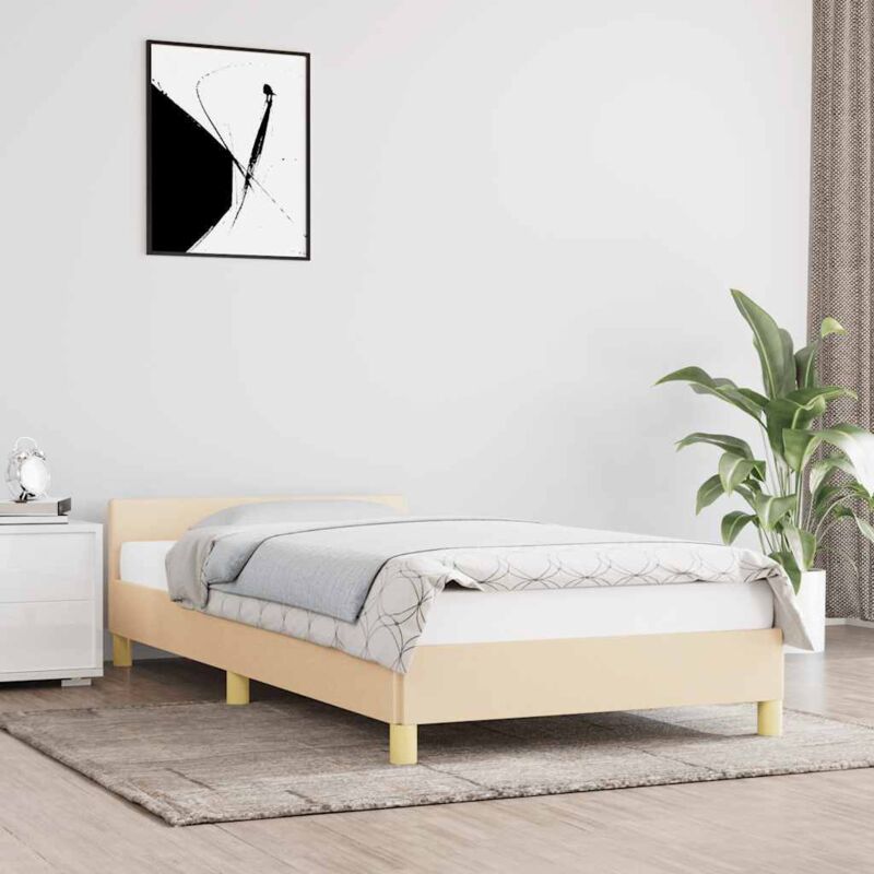 foto del prodotto giroletto con testiera senza materasso crema 90x200 cm tessuto vidaxl