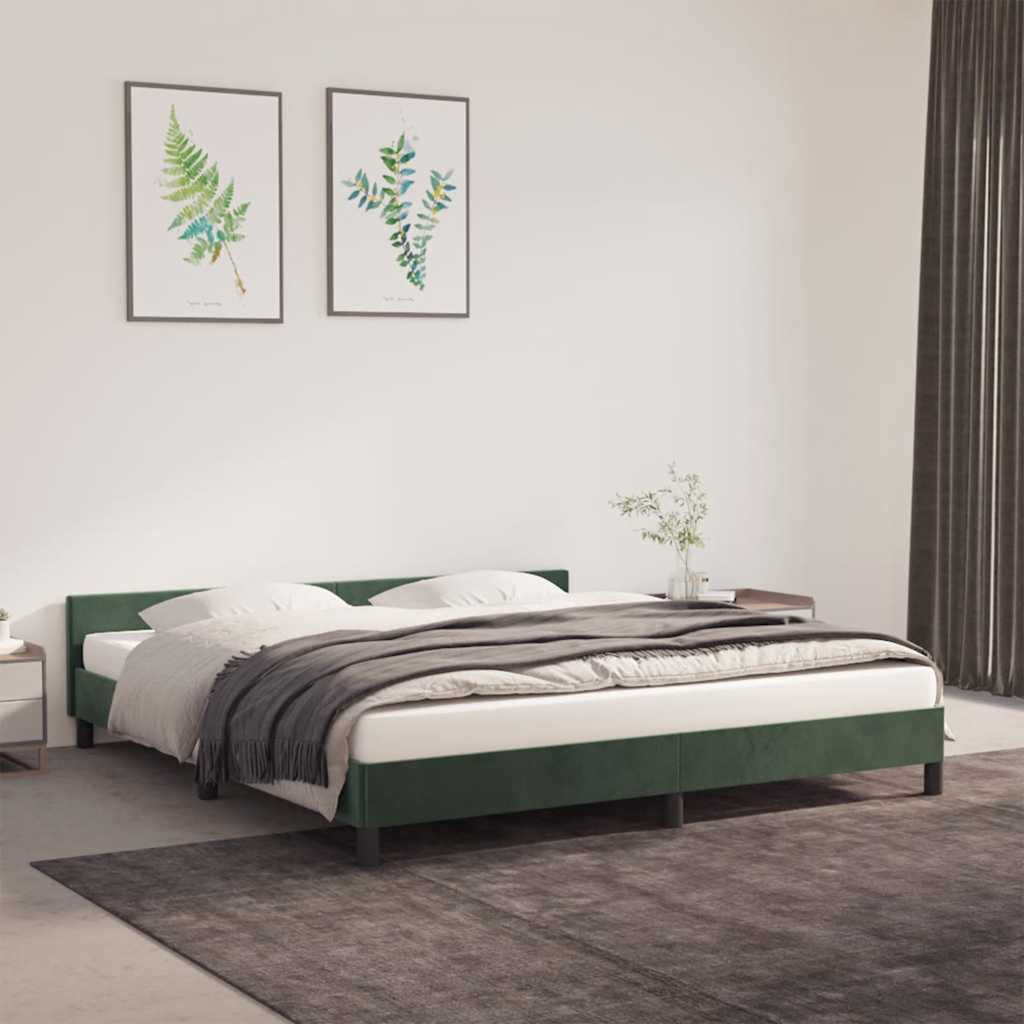 foto del prodotto giroletto con testiera verde scuro 160x200 cm in velluto cod mxl 62093