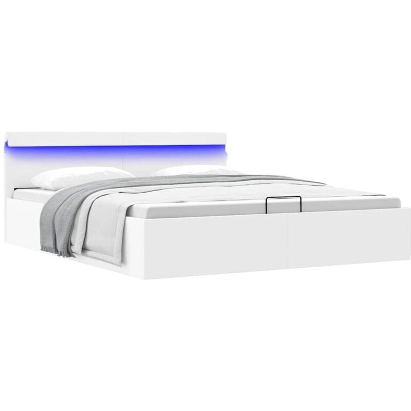 foto del prodotto giroletto contenitore idraulico led bianco similpelle 180x200cm