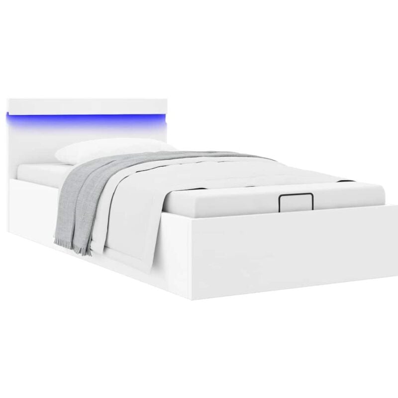 foto del prodotto giroletto contenitore idraulico led bianco similpelle 90x200 cm