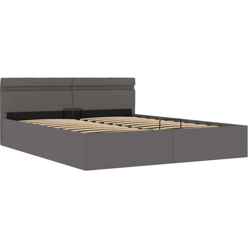 foto del prodotto giroletto contenitore idraulico led grigio similpelle 180x200cm vidaxl