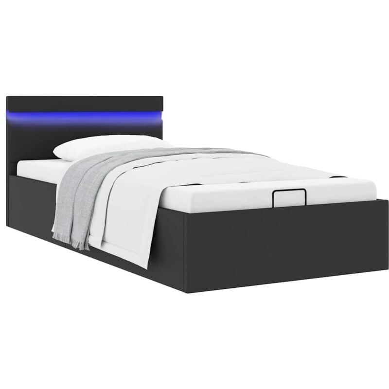 foto del prodotto giroletto contenitore idraulico led nero similpelle 100x200 cm vidaxl