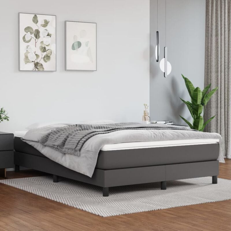 foto del prodotto giroletto grigio 140x200 cm in similpelle vidaxl