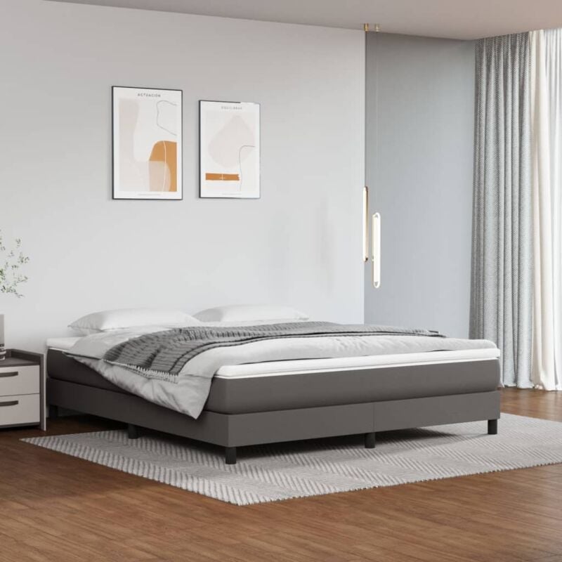 foto del prodotto giroletto grigio 180x200 cm in similpelle vidaxl