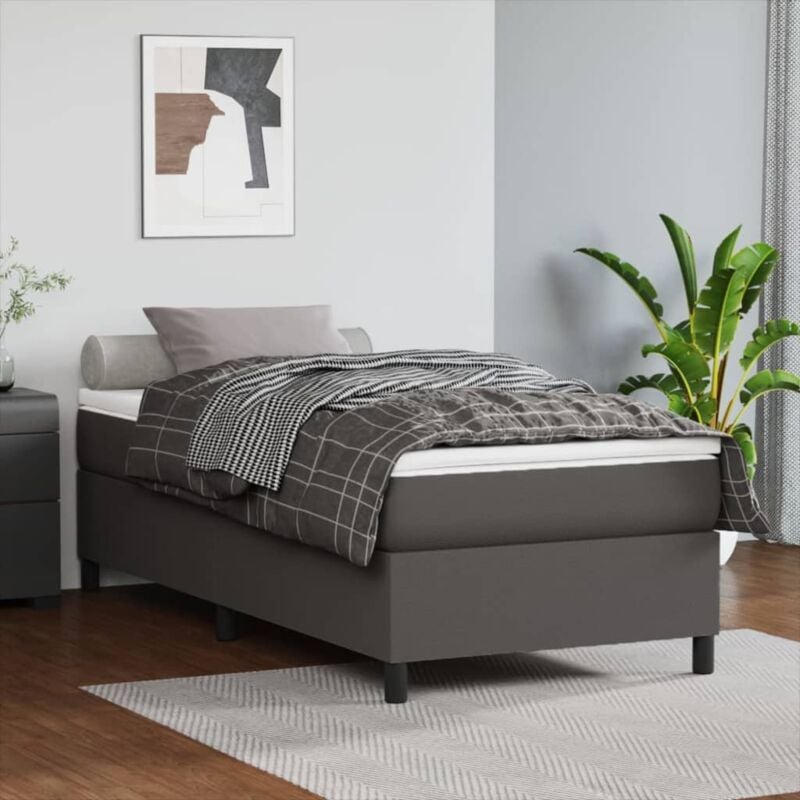 foto del prodotto giroletto grigio 90x190 cm in similpelle vidaxl