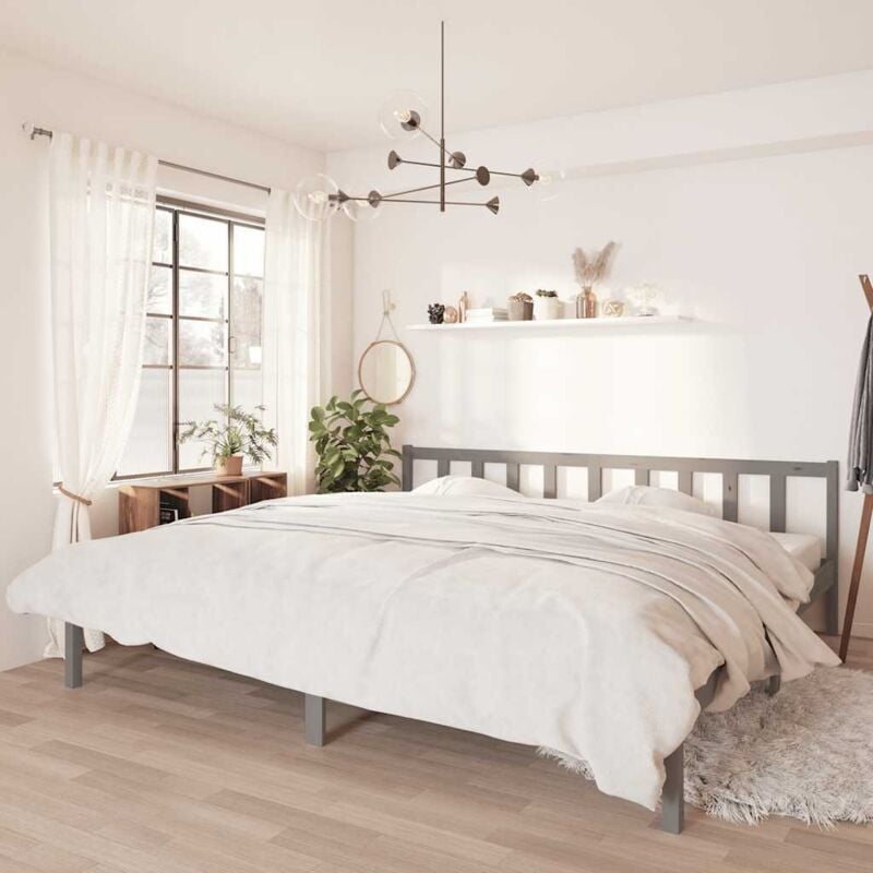foto del prodotto giroletto grigio in legno massello di pino 200x200 cm vidaxl