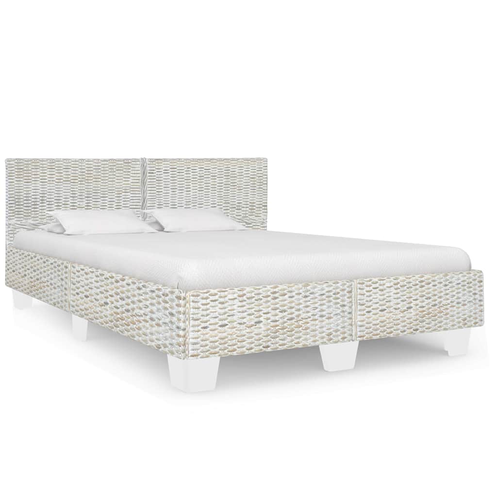 foto del prodotto giroletto grigio in rattan naturale 160x200 cm vidaxl