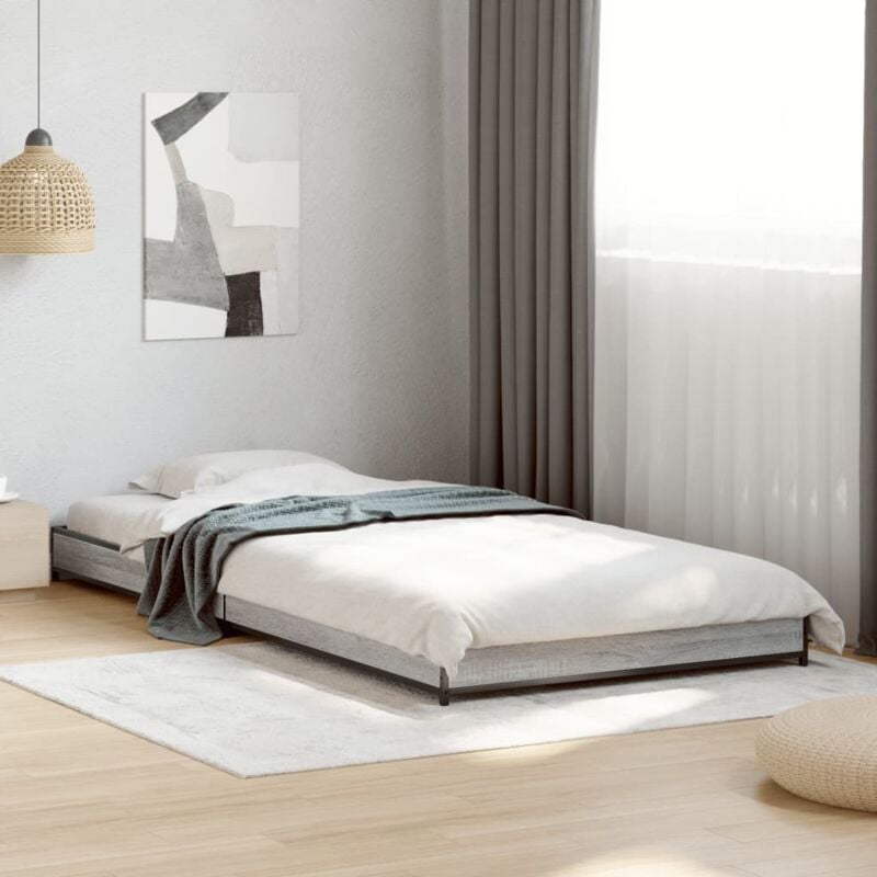 foto del prodotto giroletto grigio sonoma 100x200 cm legno multistrato e metallo vidaxl