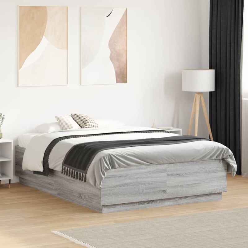 foto del prodotto giroletto grigio sonoma 135x190 cm in legno multistrato vidaxl