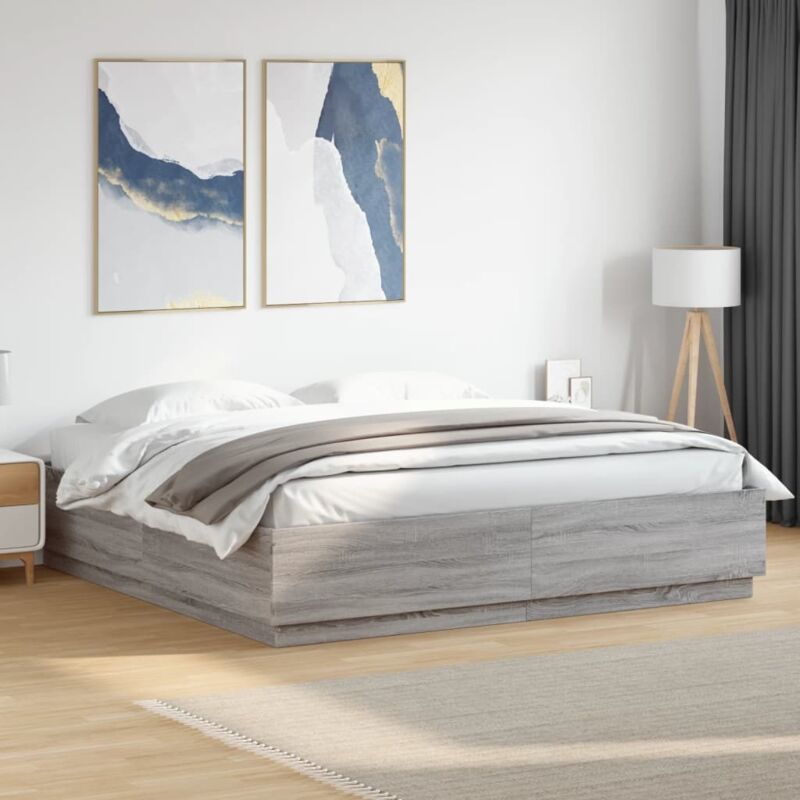 foto del prodotto giroletto grigio sonoma 180x200 cm in legno multistrato