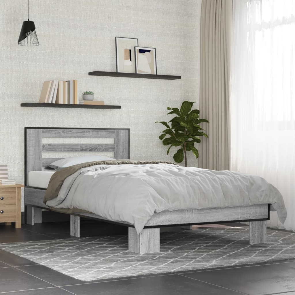 foto del prodotto giroletto grigio sonoma 75x190cm in legno multistrato e metallo