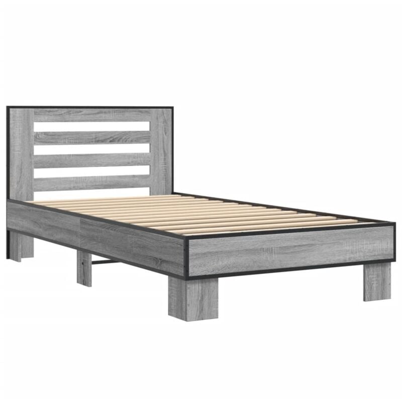 foto del prodotto giroletto grigio sonoma 75x190cm in legno multistrato e metallo vidaxl