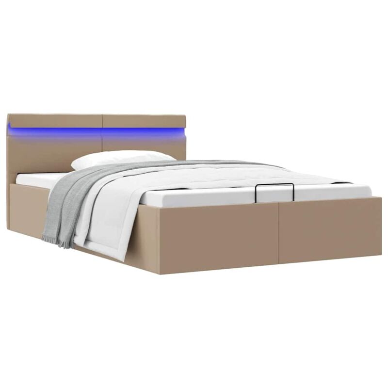 foto del prodotto giroletto idraulico con led cappuccino similpelle 140x200cm vidaxl