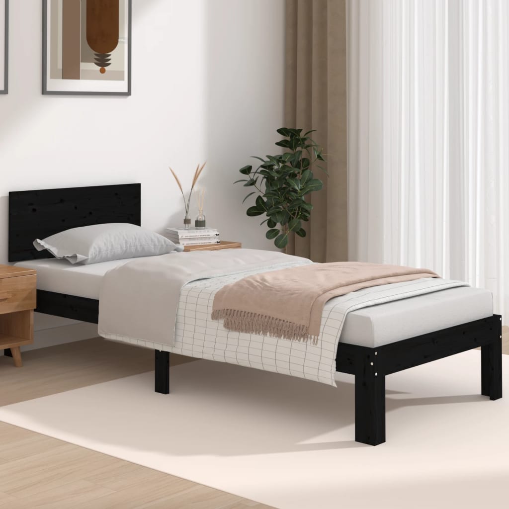 foto del prodotto giroletto in legno massello nero 75x190 cm 2ft6 small single cod mxl 60325