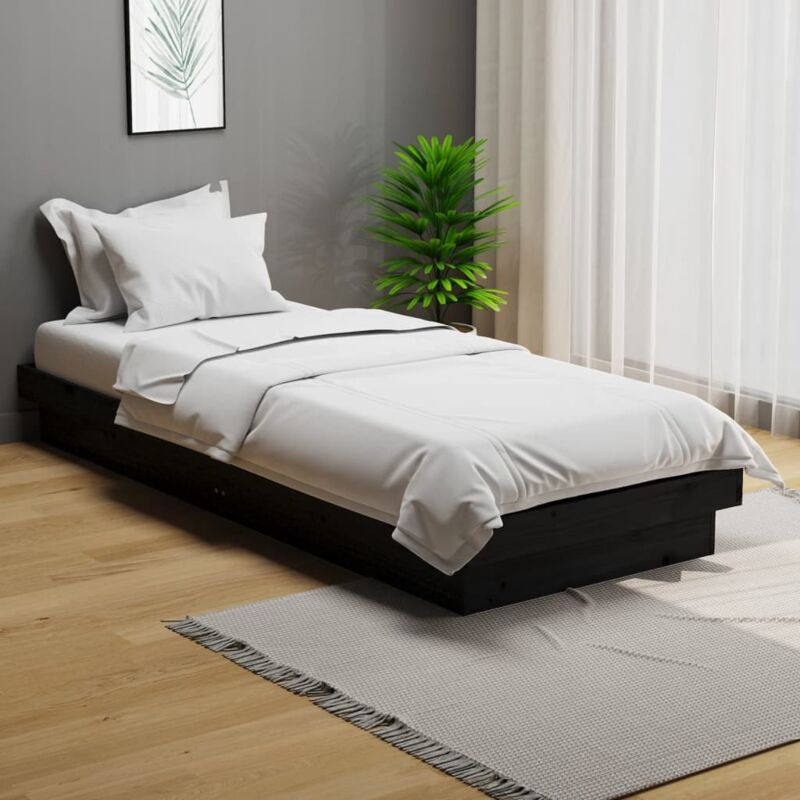 foto del prodotto giroletto in legno massello nero 75x190 cm small single
