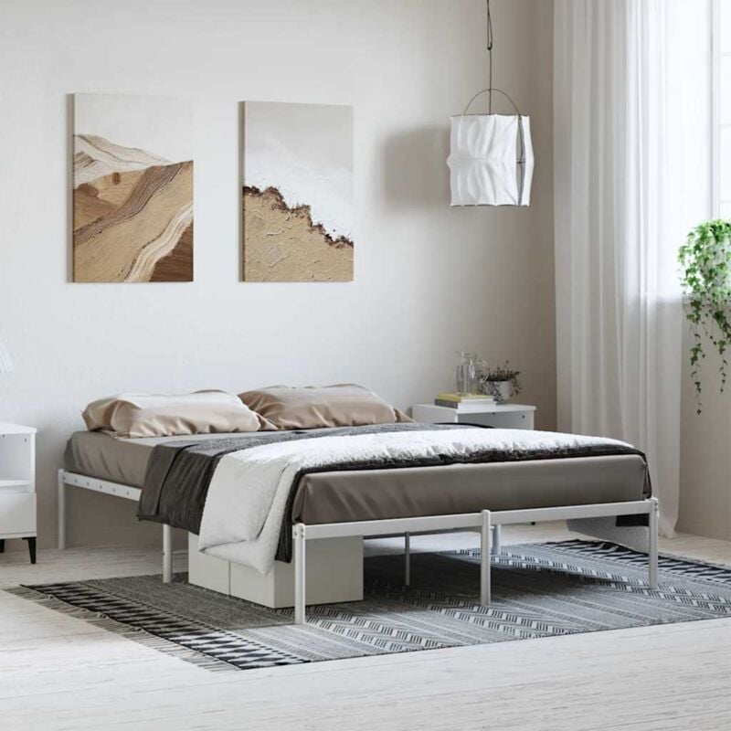 foto del prodotto giroletto in metallo bianco 135x190 cm vidaxl