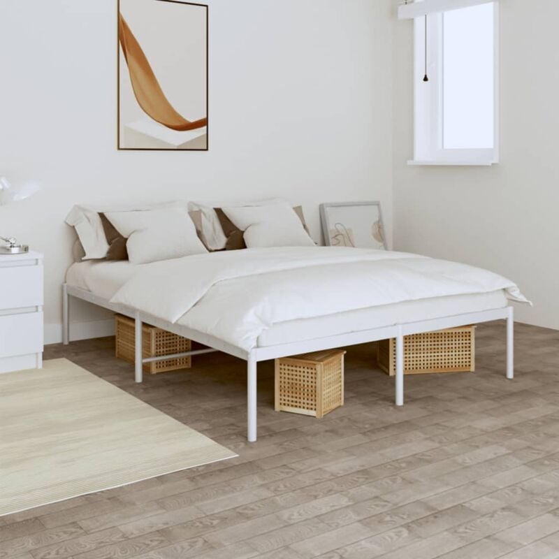 foto del prodotto giroletto in metallo bianco 140x190 cm vidaxl