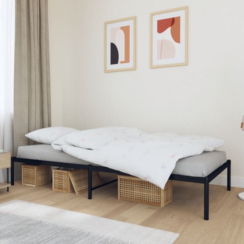 foto del prodotto giroletto in metallo nero 90x200 cm vidaxl