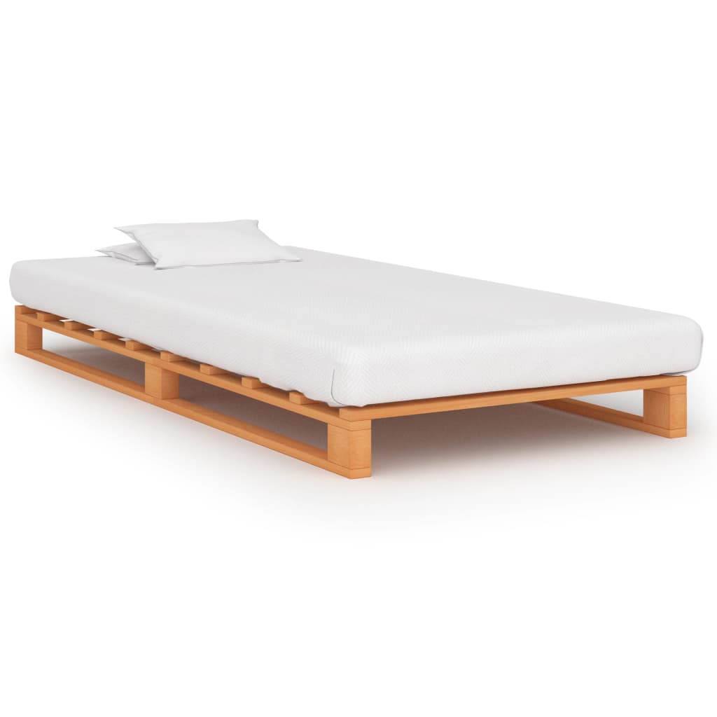 foto del prodotto giroletto in pallet marrone legno massello di pino 90x200 cm cod mxl 61058