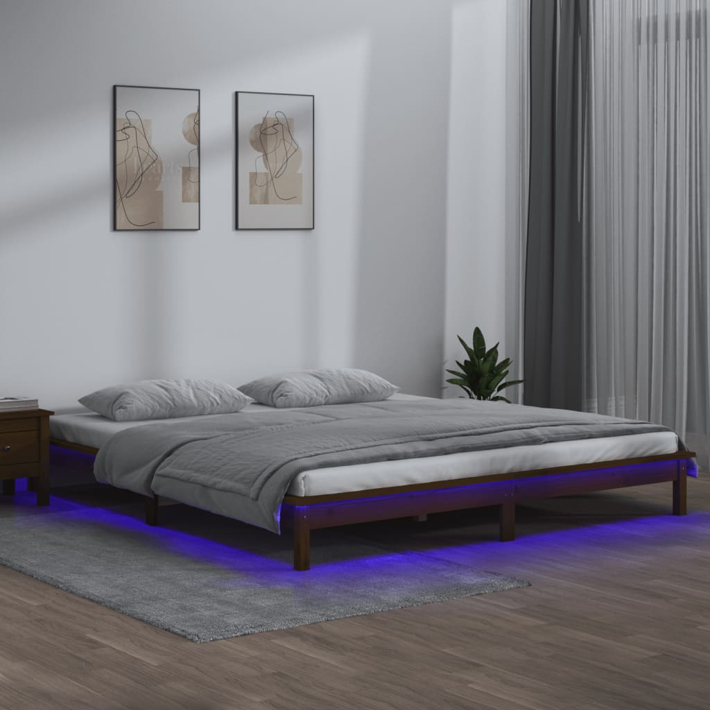 foto del prodotto giroletto led miele 120x190 cm 4ft small double legno massello cod mxl 54098