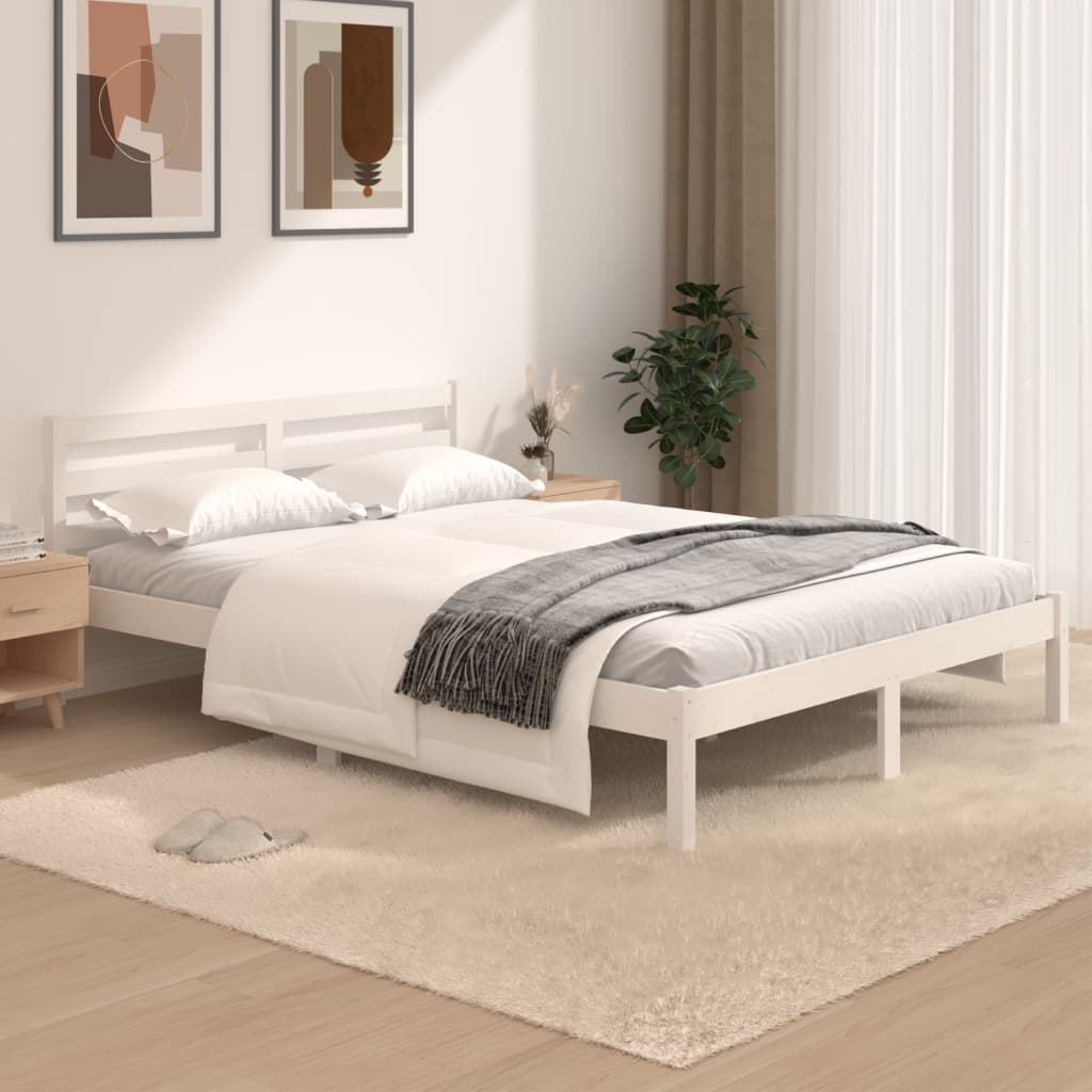 foto del prodotto giroletto legno massello pino 120x190cm bianco 4ft small double cod mxl 64217