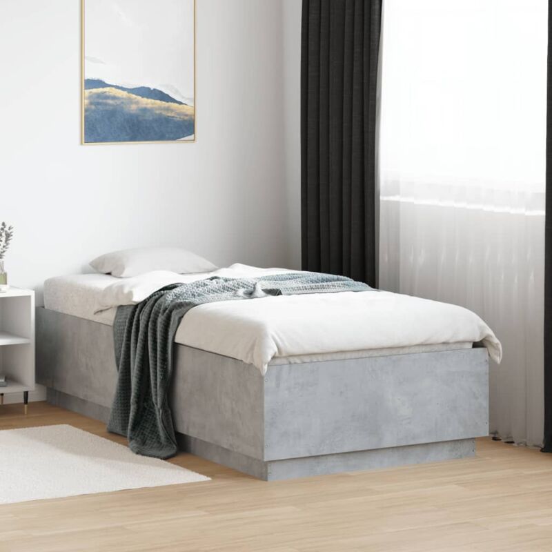 foto del prodotto giroletto luci led grigio cemento 90x190cm in legno multistrato vidaxl