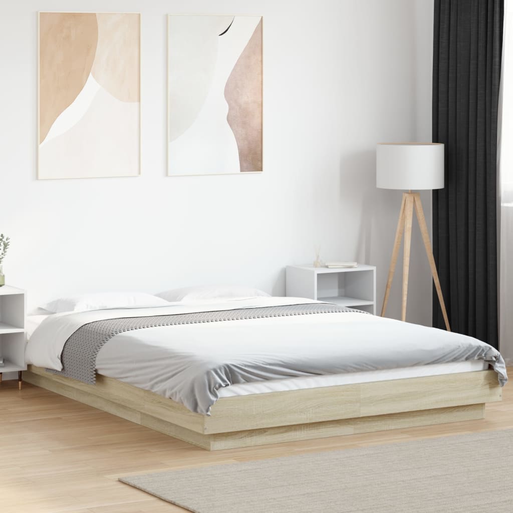 foto del prodotto giroletto luci led rovere sonoma 120x190 cm legno multistrato