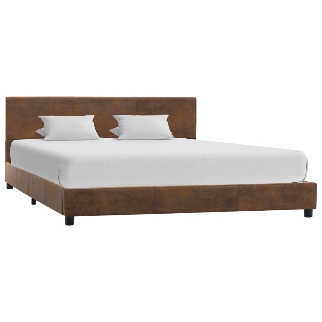 foto del prodotto giroletto marrone in similpelle scamosciata 120x200 cm cod mxl 64324