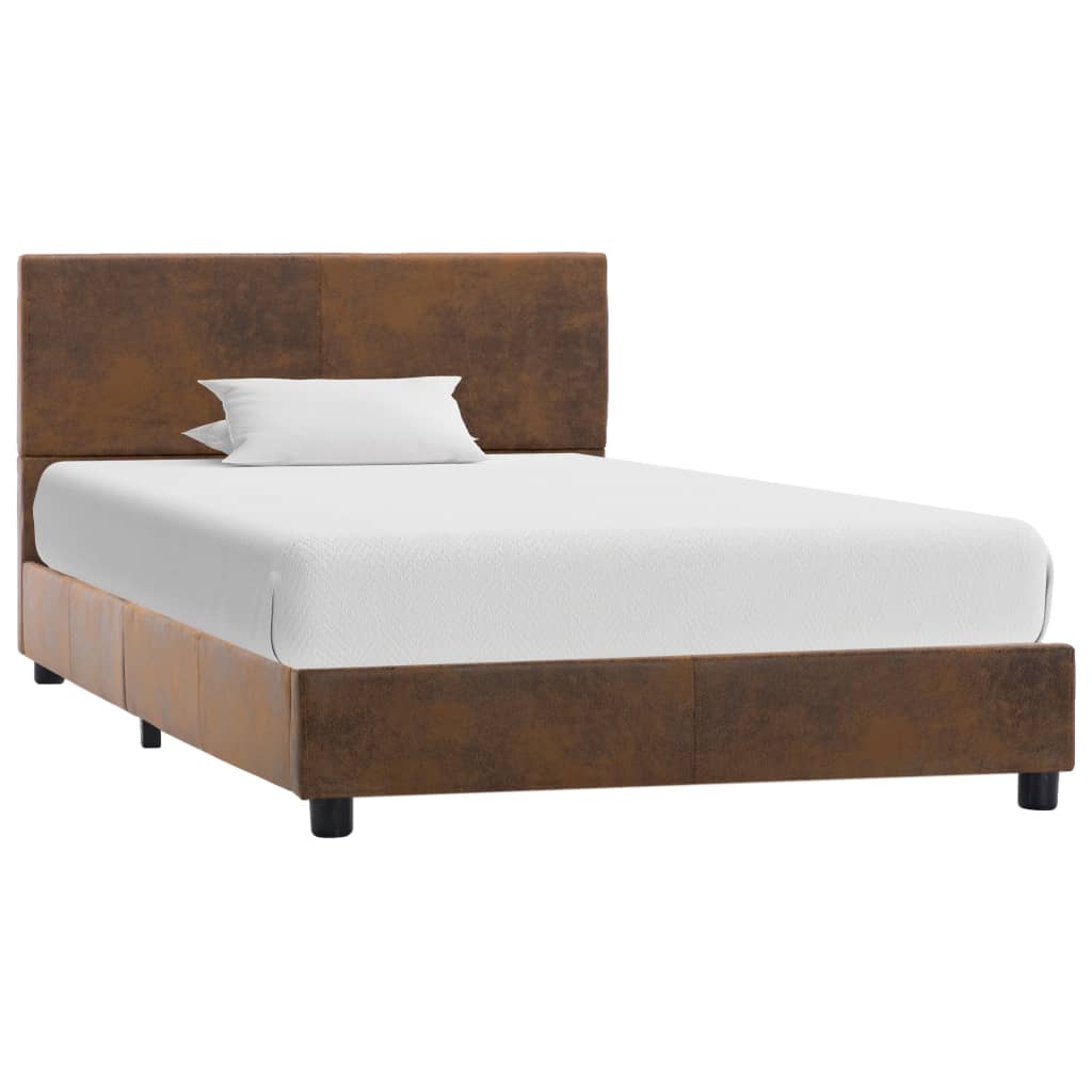 foto del prodotto giroletto marrone in similpelle scamosciata 90x200 cm cod mxl 64924