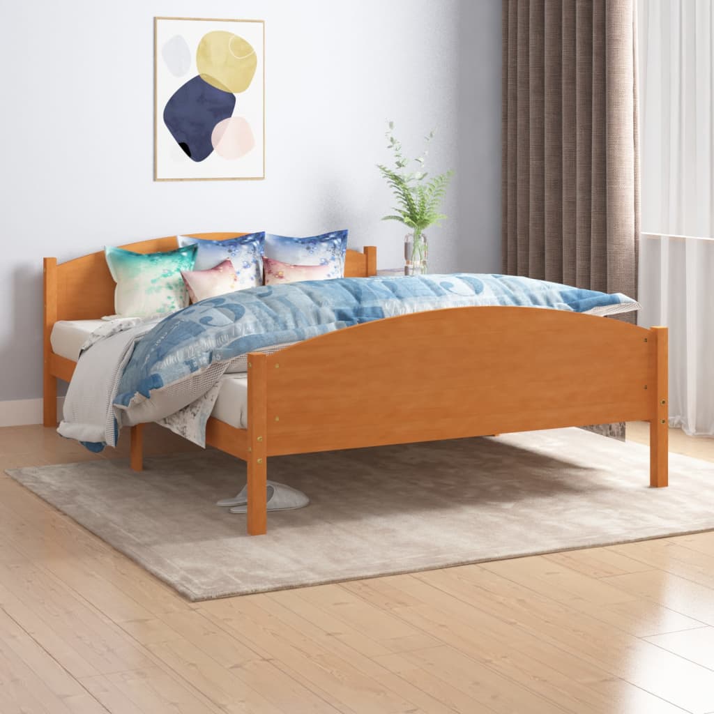 foto del prodotto giroletto marrone miele in legno massello di pino 160x200 cm cod mxl 61410